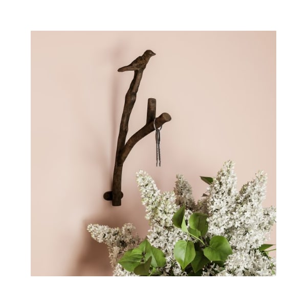 Hastings Home Decorative Bird on Tree Branch Cast Iron Wall Mount Hooks for Coats, Towels, Hats, Scarves, Jewelry 758527MTM - main